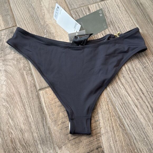 NWT H&M BRAZILIAN BIKINI BOTTOMS DARK GRAY Size 6‎ - Picture 5 of 10